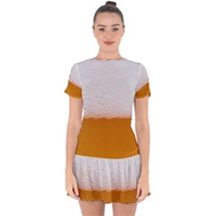 Beer Foam Bubbles Alcohol Glass Drop Hem Mini Chiffon Dress by pakminggu
