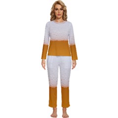 Beer Foam Bubbles Alcohol Glass Womens  Long Sleeve Lightweight Pajamas Set by pakminggu