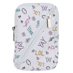 Doodle Pattern Belt Pouch Bag (large) by pakminggu