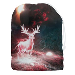 Deer Animal Moon Planet Space Fantasy Drawstring Pouch (3xl) by pakminggu