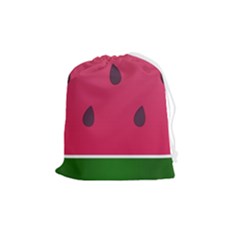 Watermelon Fruit Summer Red Fresh Food Healthy Drawstring Pouch (medium) by pakminggu