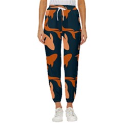 Background Pattern Texture Design Wallpaper Fish Women s Cropped Drawstring Pants by pakminggu
