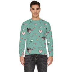 Raccoon Texture Seamless Scrapbooking Hearts Men s Fleece Sweatshirt by pakminggu