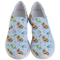 Pattern Giraffe Animal Seamless Scrapbooking Blue Women s Lightweight Slip Ons by pakminggu