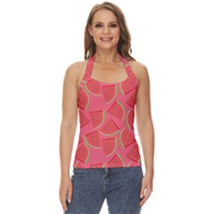 Watermelon Background Watermelon Wallpaper Basic Halter Top by pakminggu