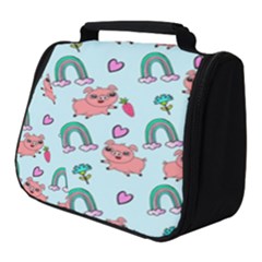 Pigs Pattern Art Design Drawing Sketch Wallpaper Full Print Travel Pouch (small) by pakminggu