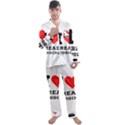 I love bread pudding  Men s Long Sleeve Satin Pajamas Set View1
