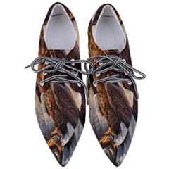Eagle Art Eagle Watercolor Painting Bird Animal Pointed Oxford Shoes by pakminggu