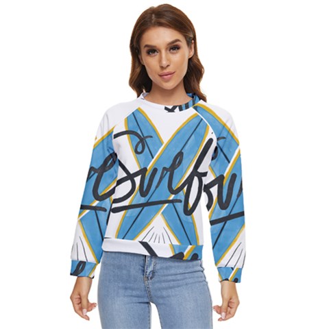 Wave Surfing Surfboard Surfing Women s Long Sleeve Raglan Tee by pakminggu