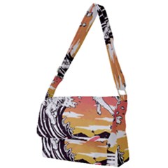 Gray Wolf Beach Waves A Wolf Animal Retro Full Print Messenger Bag (s) by pakminggu