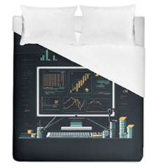 Remote Work Work From Home Online Work Duvet Cover (queen Size) by pakminggu