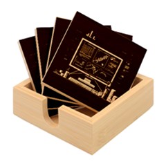 Remote Work Work From Home Online Work Bamboo Coaster Set by pakminggu