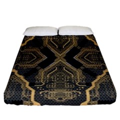 Brain Technology Data Digital Fitted Sheet (queen Size) by pakminggu