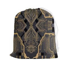 Brain Technology Data Digital Drawstring Pouch (2xl) by pakminggu