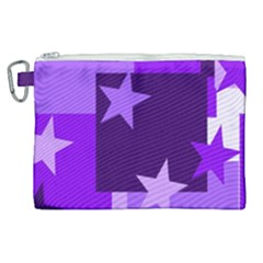 Purple Stars Pattern Shape Canvas Cosmetic Bag (xl) by danenraven