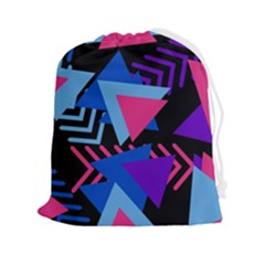 Memphis Pattern Geometric Abstract Drawstring Pouch (2xl) by danenraven