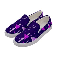 Purple Blue Geometric Pattern Women s Canvas Slip Ons by danenraven