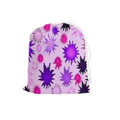 Inks Drops Black Paint Design Drawstring Pouch (large) by danenraven