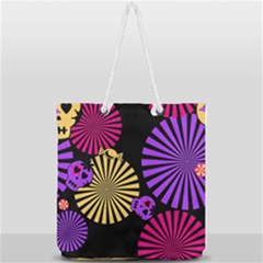 Seamless Halloween Day Of The Dead Full Print Rope Handle Tote (large) by danenraven