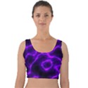 Purple Pattern Background Structure Velvet Crop Top View1