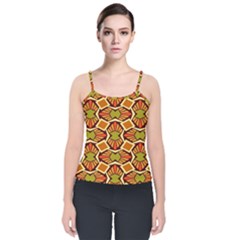 Geometry Shape Retro Trendy Symbol Velvet Spaghetti Strap Top by danenraven