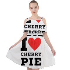 I Love Cherry Pie Cut Out Shoulders Chiffon Dress by ilovewhateva
