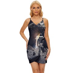 Astronaut Space Walk Wrap Tie Front Dress by danenraven