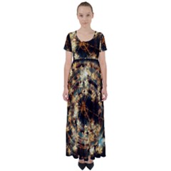 Science Fiction Background Fantasy High Waist Short Sleeve Maxi Dress by danenraven