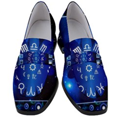 Astrology Horoscopes Constellation Women s Chunky Heel Loafers by danenraven