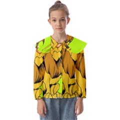 Lion Cartoon Parody Kids  Peter Pan Collar Blouse by danenraven