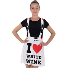 I Love White Wine Velvet Suspender Skater Skirt by ilovewhateva