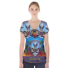 Grateful Dead Wallpapers Short Sleeve Front Detail Top by Mog4mog4
