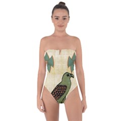 Egyptian Paper Papyrus Bird Tie Back One Piece Swimsuit by Mog4mog4