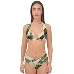 Egyptian Paper Papyrus Bird Double Strap Halter Bikini Set by Mog4mog4