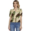 Egyptian Paper Papyrus Bird Puffed Short Sleeve Button Up Jacket View1