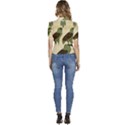 Egyptian Paper Papyrus Bird Puffed Short Sleeve Button Up Jacket View4