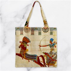 Egyptian Tutunkhamun Pharaoh Design Zipper Grocery Tote Bag by Mog4mog4