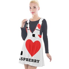 I Love Raspberry Plunge Pinafore Velour Dress by ilovewhateva