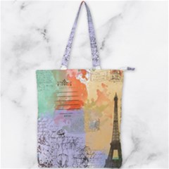Scrapbook Paris Vintage France Double Zip Up Tote Bag by Mog4mog4