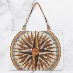 Vintage Sign Nautical Ship Compas Zipper Medium Tote Bag by Mog4mog4