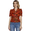 Fire Lion Flames Light Mystical Dangerous Wild Puffed Short Sleeve Button Up Jacket View1