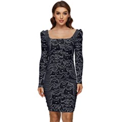 Furr Division Women Long Sleeve Ruched Stretch Jersey Dress by Mog4mog4