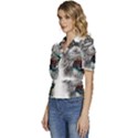 Lion King Head Puffed Short Sleeve Button Up Jacket View2