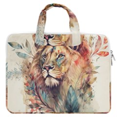 Lion Africa African Art Macbook Pro 16  Double Pocket Laptop Bag  by Mog4mog4