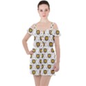 Lion Heads Pattern Design Doodle Ruffle Cut Out Chiffon Playsuit View1
