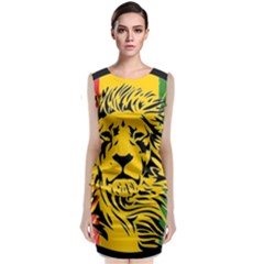 Lion Head Africa Rasta Sleeveless Velvet Midi Dress by Mog4mog4