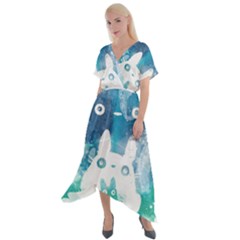 My Neighbor Totoro Cross Front Sharkbite Hem Maxi Dress by Mog4mog4