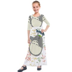 My Neighbor Totoro Cartoon Kids  Quarter Sleeve Maxi Dress by Mog4mog4