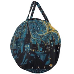 Hogwarts Castle Van Gogh Giant Round Zipper Tote by Mog4mog4