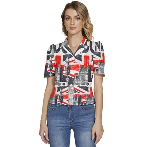 Big Ben City Of London Puffed Short Sleeve Button Up Jacket by Mog4mog4
